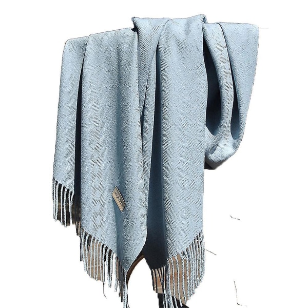 Sommer skjerf - Oversized langt lett lin stoff skjerf - Blå og grå Blue and gray