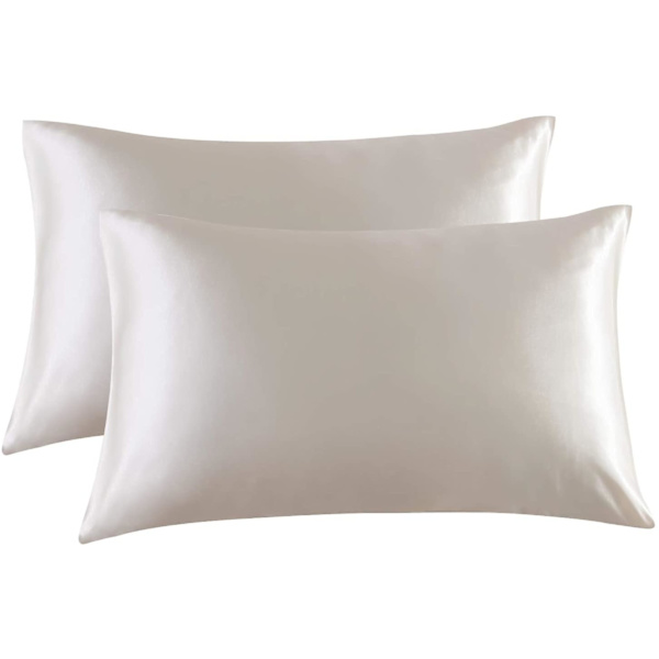 Satin Kuddeöverdrag för Hår och Hud, 2-pack - Standardstorlek Kuddeöverdrag - Satin Kuddeöverdrag med Kuvertstängning 20 x 29 Beige 20  x 29 Beige