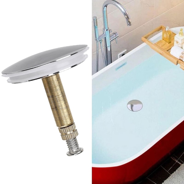 2 stk. Badekarplugg Vaskavløpsplugg, Kjøkken Universal Bassengpluggstopper Justerbar Pop-Up Tetning Badekarplugg, 43 mm
