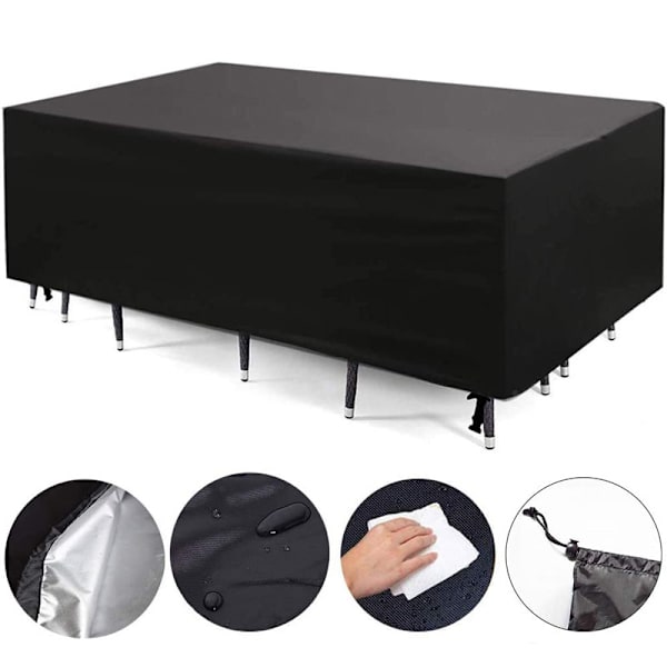 Terassikalusteiden suojapinnoitussetti Vedenpitävä Ulkokalusteiden sohvasuojus Raskaankalustinen 420D 107\"L x 70\"W x 35\"H
