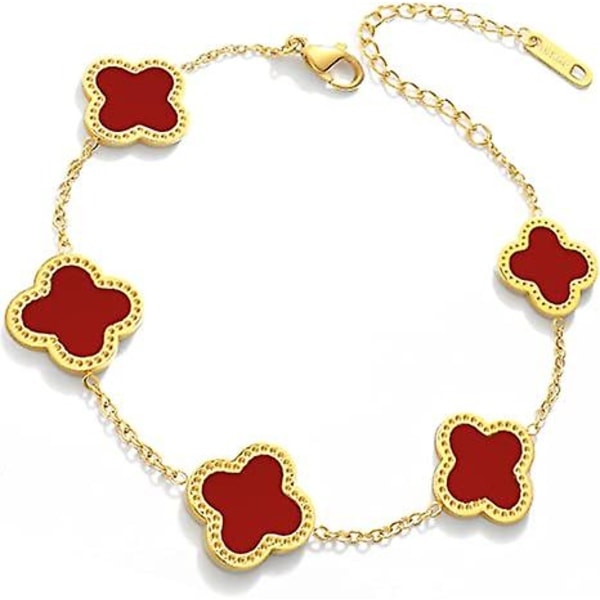 /Ryi/Rødt Mode Link Armbånd til Kvinder, Sødt Enkelt Armbånd Smykker Mors Dag Valentinsdag Julegave