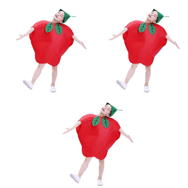 3 st Barn Frukt Grönsak Design Dräkt Kreativ Rolig Cosplay Utförande Kostym Barnfest 3 pcs M