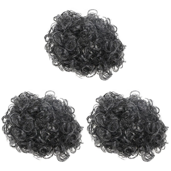 3 stk. Mørkegrå Fluffy Bedstemor Paryk Sjov Cosplay Party Dress Up Paryk Maskerade Outfit Performance Pro 3pcs 25X13cm