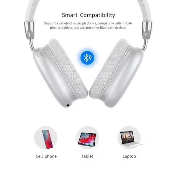 RY/Hifi P9 PRO MAX Langattomat Kuulokkeet Vahva Basso Subwoofer Type-C USB Liittimet Stereo Kanava Pelaamiseen DJ Ilmailu Edullinen Pink Built-in Microphone