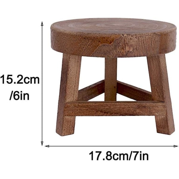 Mini 17,8 cm Puinen Jakkara, Esittelytuki, Kukkaruukun Jalusta, Mini Jakkara Öljy- Tai Bonsaipuille Sisä- Tai Ulkokoristeluun