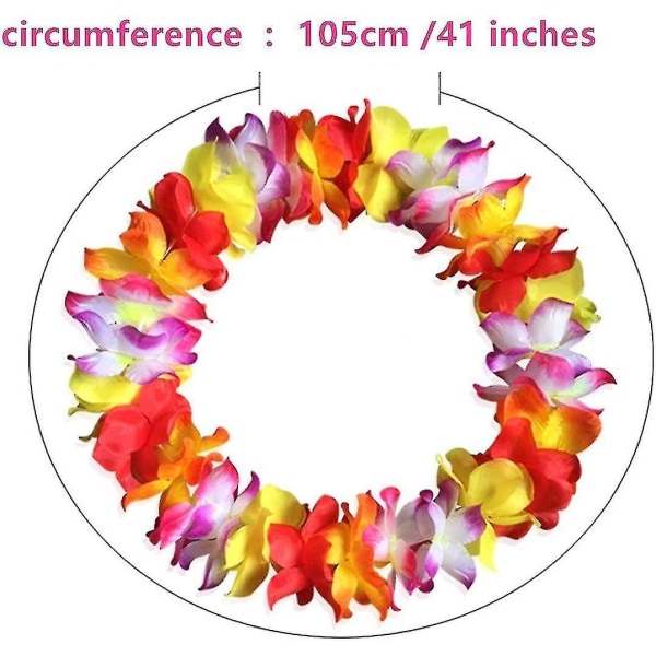 4 st Tjocka 41 Tums Hawaiianska Blomsterkransar, 4 Färger Krans för Examenspartaj, Dansfest