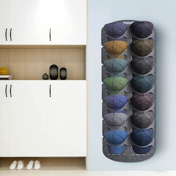 Baseball Cap Display Rack, Dør Bagvæg Non-woven Stor Hængende Hat Opbevaringspose Dobbelt Række Double Row