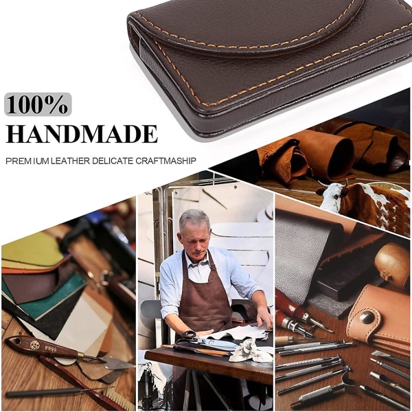 2 kpl Business Card Holder, nahka Professional Credit Pocket Card Holder Wallet Name Card, Id Card Case Miehille/naisille Matkalle Ja Työhön
