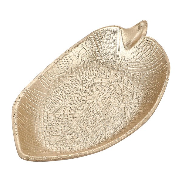 1 stk Bladformet Fruktfat Trebrødplate Snacks Pan Te-brett Matserveringsbrett Servise For Hjem Restaurant - Størrelse SGolden25x14.6cm Golden 25x14.6cm