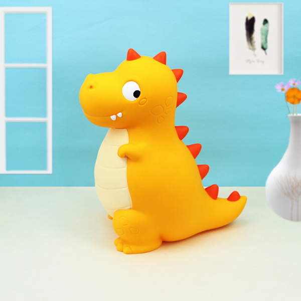 Plastpengarspargris, dinosaurie-spargris, perfekt present till födelsedag, jul, babyshower (gul)