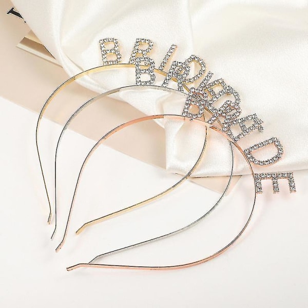 Rhinestone Brudgommen Hodebånd Elegant Brud Krone Bachelorette Party Hodebånd Gull Gold