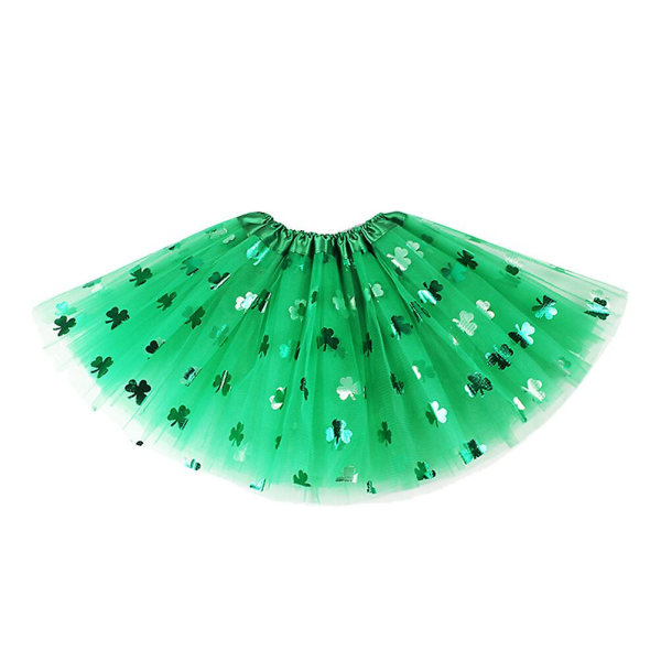 1 stk. St. Patricks Dag Tutu Skørt Shamrock Clover Danseskørt Til Ballerina Kvinder (40cm) Grøn 40cm Green 40cm