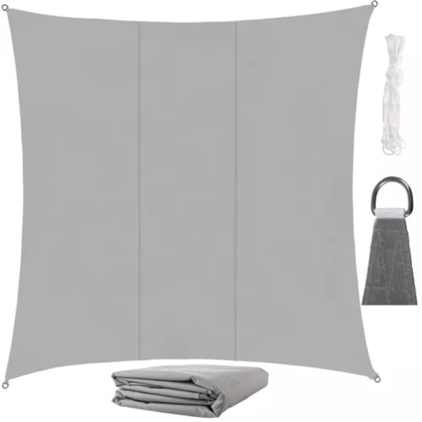 Solsegel / Segelduk - Vattentät - 3,6x3,6 m - 180g/m2 grå