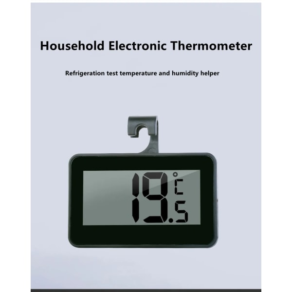 Vanntett Kjøleskaps- og Frysertermometer, Digital Romtermometer, Maksimum/Minimum Opptaksfunksjon Stor LCD-Skjerm og Magnetisk Bakside (3-pakning)