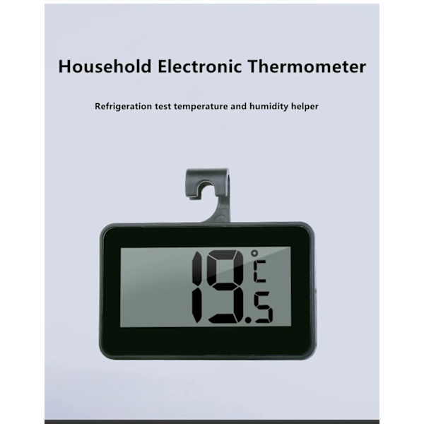 Vedenkestävä Jääkaappi- ja Pakastinlämpömittari, Digitaalinen Huonelämpömittari, Maksimi/Minimi-Tallennustoiminto, Suuri LCD-Näyttö ja Magneettinen Takaosa (3 Pakkausta)