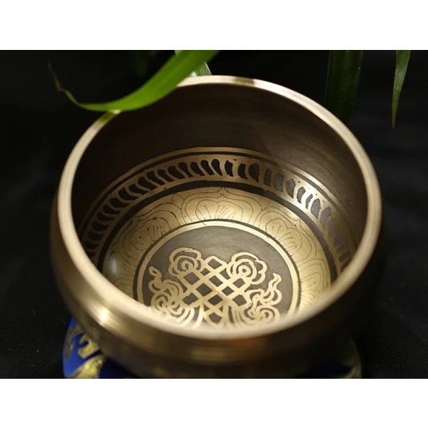 Tibetansk sangskålesæt - Let at spille - 8 cm Zen Mindfulness Sound Musikinstrumenter til Meditation Holistisk Healing fra Himalaya