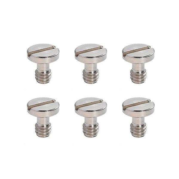6 stk. skruer i rustfrit stål til stativ, monopod, hurtigudløserplade, kameraskruer, 6 stk. 6pcs