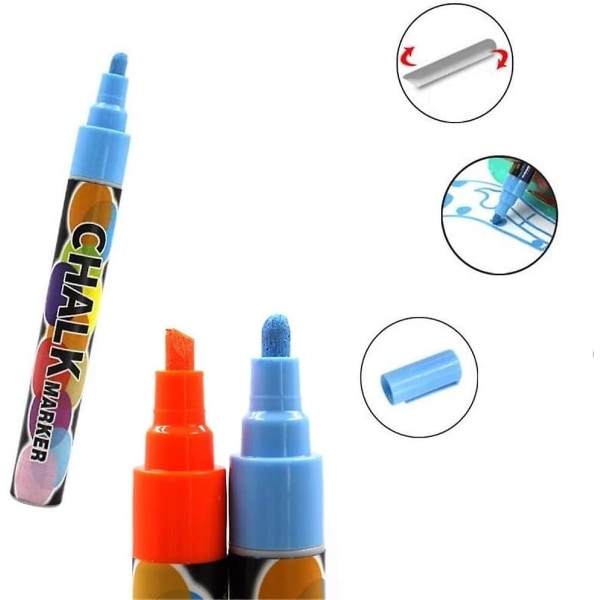 Flytande Krita Tavlamarkörer Premium Flytande Krita Neonpennor Kritamarkörer För Tavlamarkörer Pennor Fönster Tavla Glas (8-pack)