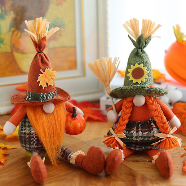 Halloween Långbenad Fågelskrämma Docka Kreativ Ansiktslös Docka, dam