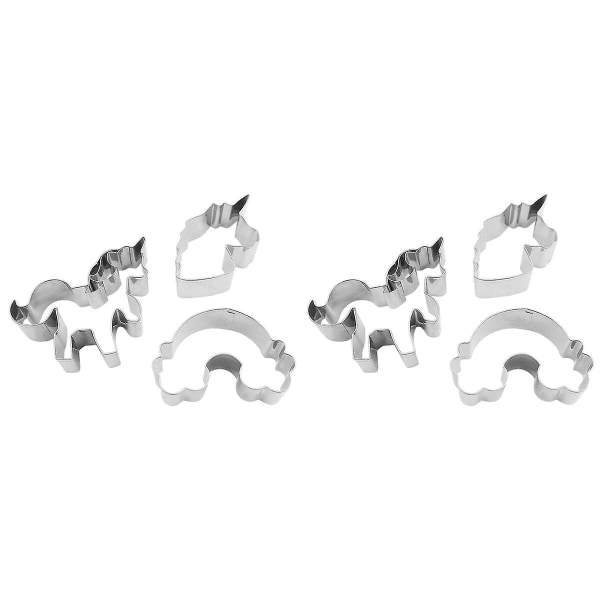 9 stk. Kakeformer i rustfritt stål, sett med DIY-verktøy for kaker, unicorn og skyformer for mat 6 pcs 3 Pcs