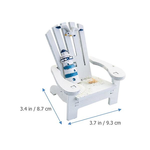 2 stk. Hjemmedekor Mini Strandstol Ornamenter Tre Miniatyr Middelhavs Strandstol 9,7X9,3X8,7CM 9.7X9.3X8.7CM