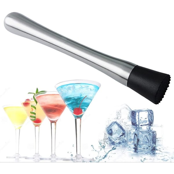 Praktisk Cocktailmudder i Rustfrit Stål Mojito Cocktailmudder Mojito Muddler Bar Popsicles Rustfrit Stål Muddlers Bartender Værktøj Til Køkken, B