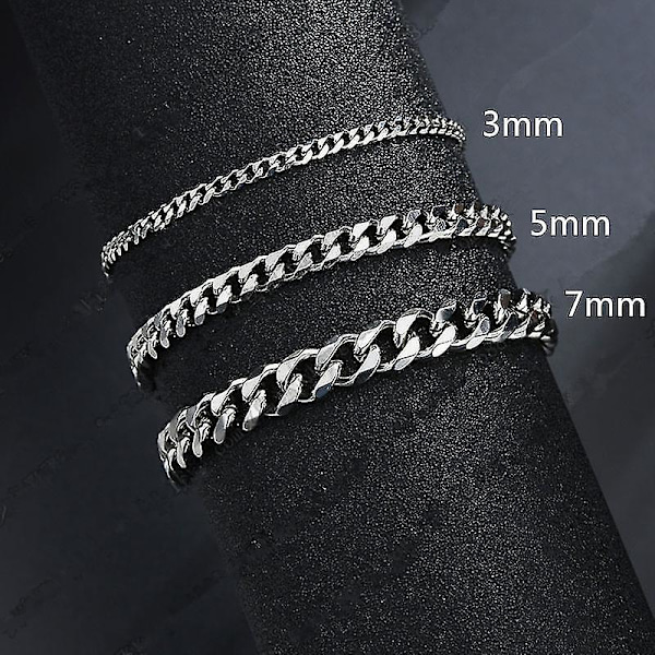 Enkle kubanske lenkekjeder i rustfritt stål for menn, smykker for menn, solid gullfarge, gaver, sekskantet sliping, kubansk armbånd