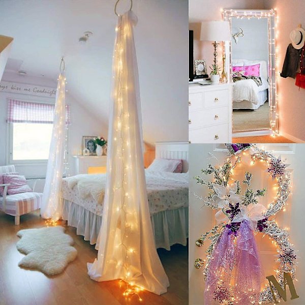 20m 200 LED-ljusslingor för inomhus och utomhus Julbelysning 8 lägen Vattentäta LED-ljusslingor för julbröllop Fest Sovrumsdekoration, Grön Wi