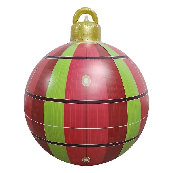 Udendørs Julepynt PVC Oppustelig Dekoreret Bold Med Oppustelig Pumpe 60cm I Diameter Havegård H