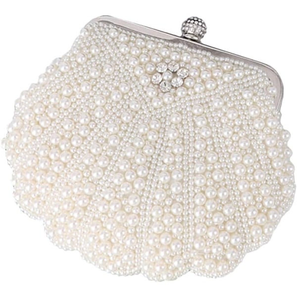 Kvinders Skalformet Perle Rhinestone Taske Clutch Taske til Cocktail Party