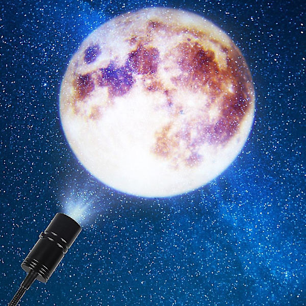 360 Asteen Kääntyvä USB-Tähtiprojektori 3-in-1 Maa-Kuu Projektiolamppu