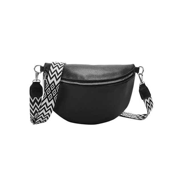 Dame PU Brysttaske Fashion Bæltetaske Stor Kapacitet Trendy Crossbody Taske Ensfarvet Stilfuld Skuldertaske Justerbar Rem Enkel