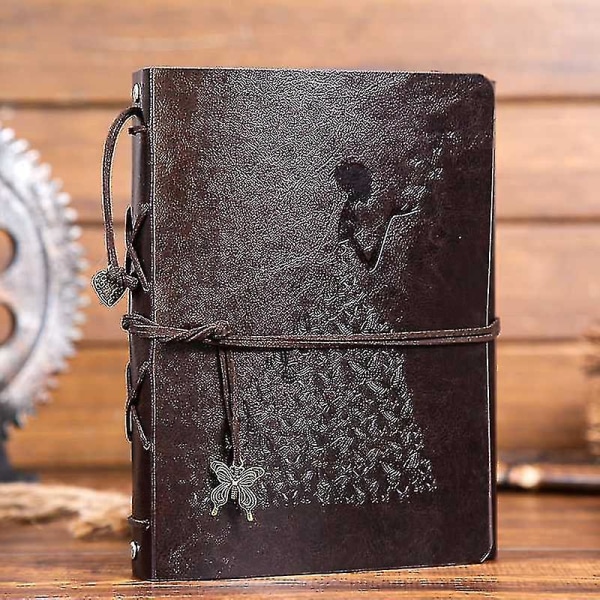 Fotoalbum Scrapbook Reise Lær Fotoalbum Vintage Diy Gjenfyllbare Svarte Sider Minne Bryllup Gjestebok Brun Brown
