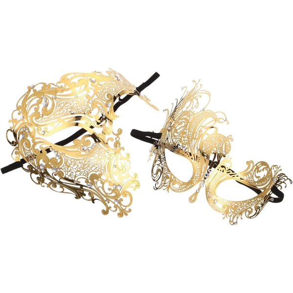 Vit maskeradmask 2 st maskerad halvansikte venetiansk dansfestleksak för karnevalsbal Balkonstklänning Festtillbehör