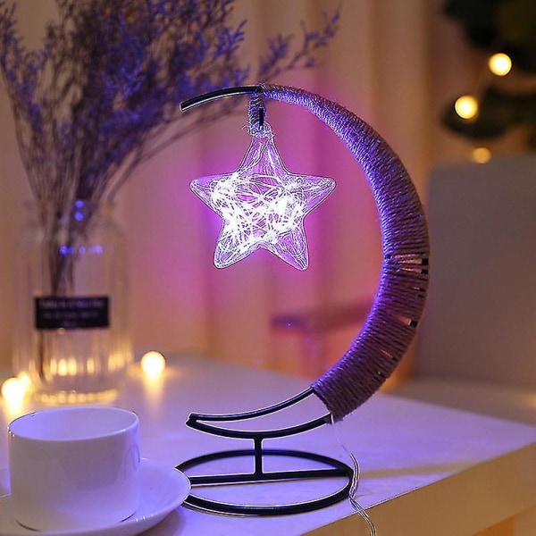 Led Light Star Omenat Lasi Muoto Koriste Kevyt Joulukoristeet Pentagram USB Purple Purple Pentagram USB