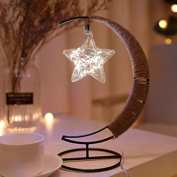Led lys Stjerne epler Glassform Dekorasjon Lys julepyntPentagram USBVarm Hvit Warm White Pentagram USB