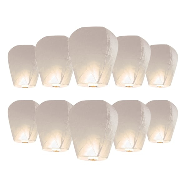 RIY_10-pack vita kinesiska och japanska lyktor för fester, himmelslyktor [10-pack papperslyktor]