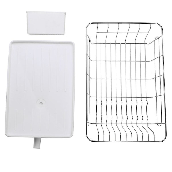 Svampfiltre Metallisk Oppvaskstativ Oppvaskstativ Vaskestativ Oppvaskholder Metallisk Oppvaskstativ Rustfritt S White 42X28X15.5CM