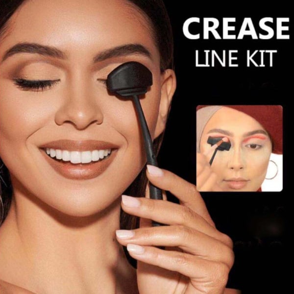 Bærbar øyenskyggetegningstavle Cut Crease Creation Kit + Classic Crease Brush Set Bundle Cut Crease Creation Kit, Svart