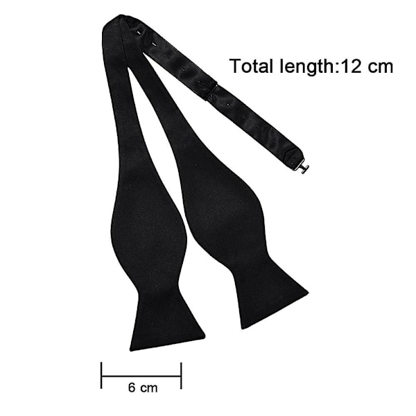 Håndknyttede slips i solid farge for menn, i polyester silke, for smoking og bryllup - Gourd-form, forretningsdress - Svart Black
