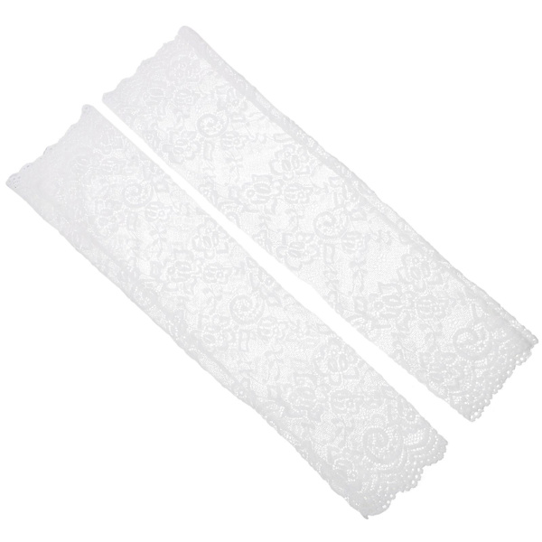 1 Par Damöverärmar Användbara Skyddande Armöverdrag Kreativa Sommarridande Armskydd För Utomhus White 55cm