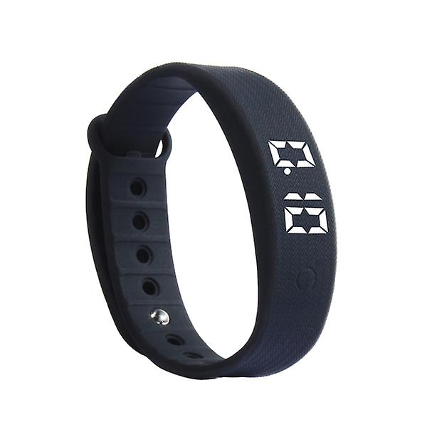 Vanntett Sportsarmbånd for Menn og Kvinner - Steppmåler, Fitness Armbånd, LED Berøringsskjerm, Temperaturmåling, Smart Black 26*1.6 cm