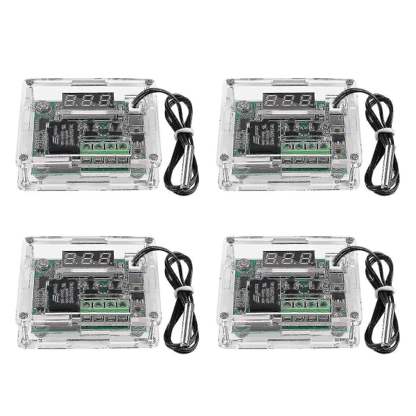 4 stk. W1209 12V DC Digital Temperaturregulator Modul, Mikro Digital Termostat -50-110c Elektronisk