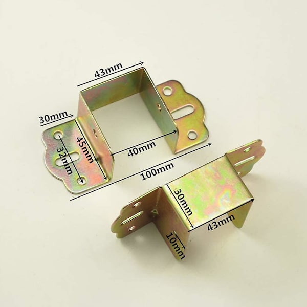 Sengestøtte, Metalbeslag, Sengevinkel, Sengehængsel, 40 mm firkantet beslag, Møbler Fast Senge Hardware Tilbehør (2 stk)