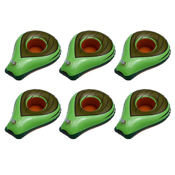 6 Pcs Coasters Drinks Inflatable Cup Coaster Pool Floats Cup Holder Beverage FloatGreen26X20X8CM