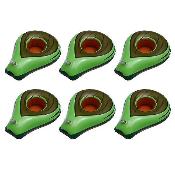 6 stk. Coasters Drinks Oppustelige Kop Coaster Pool Floats Cup Holder Drikkevare Float Grøn 26X20X8CM Green 26X20X8CM
