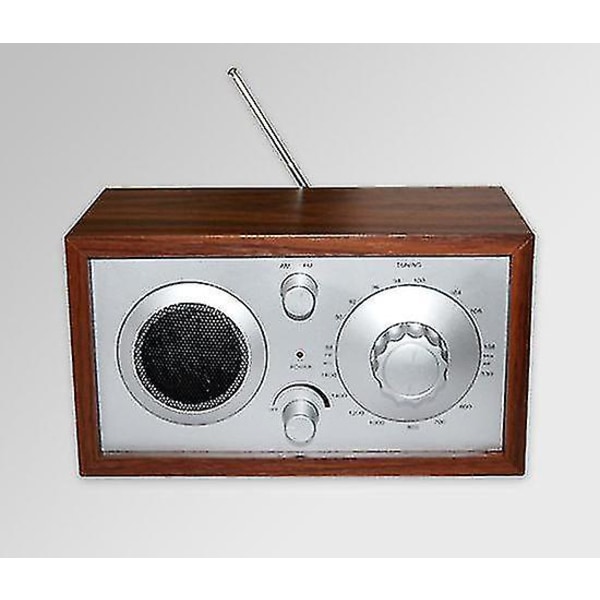 Alt-i-ett musikksystem med digital FM-radio - Retro multifunksjonell treradio - Valnøtt