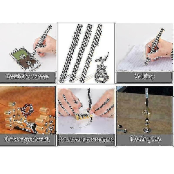 Modulär Magnetisk Magisk Fidget Penna DIY Design Neutral Kul Polar Med Ask För Presenter Guld Gold