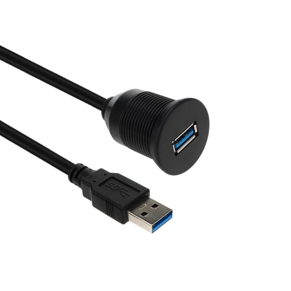 3.0 Monteringskabel – USB-forlengelse Flush, Dash, Panelmonteringskabel, for bil, båt, motorsykkel og mer (3,3 fot/1 m)