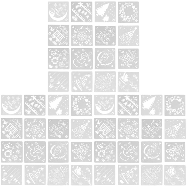 48 Pcs  Christmas Pattern Stencil Painting Drawing Template Painting Stencil Art48 pcs13X13CM